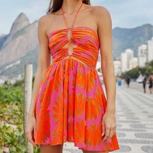 FARM Rio Copacabana Pink Mini Dress Size XL